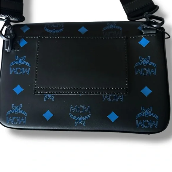 MCM Color Splash Logo Small Crossbody Bag in "Vallarta Blue" Colorway UNISEX NWT - Picture 9 of 15